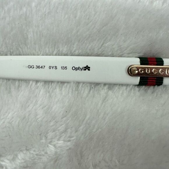 Gucci Women's Havana Eyeglass Frames Style 3645 Rectangular Frame Brown White Lo - Picture 5 of 10